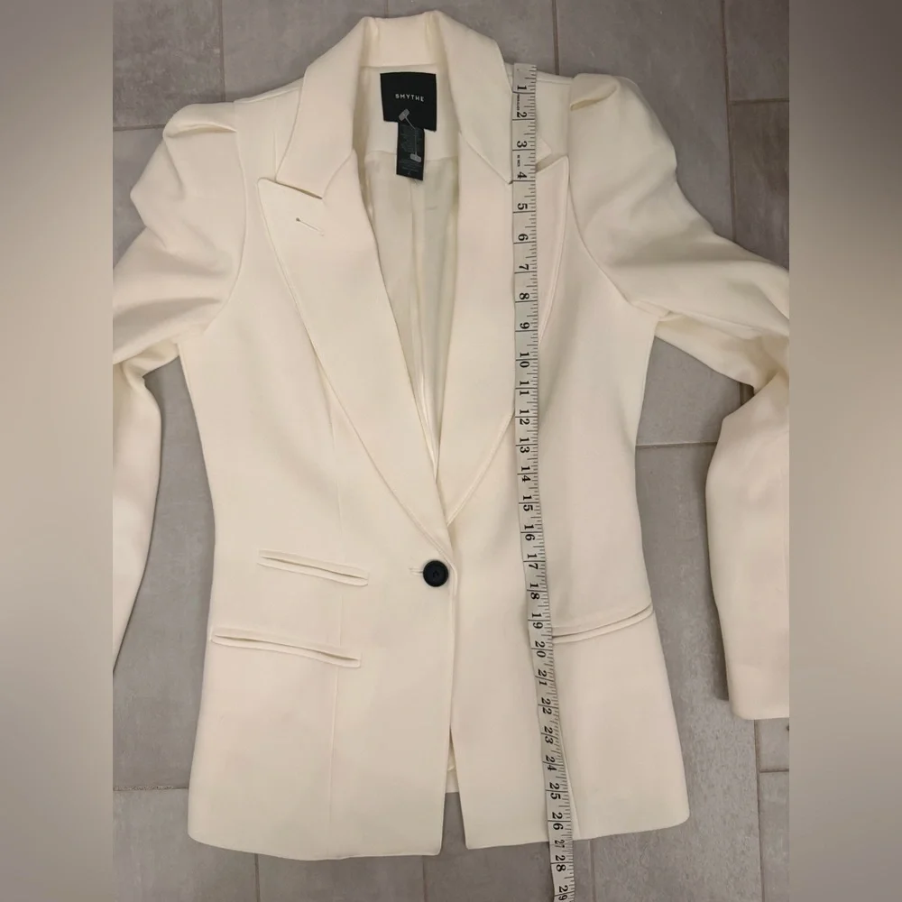 NWT Smythe Box Pleat Blazer White Size 4